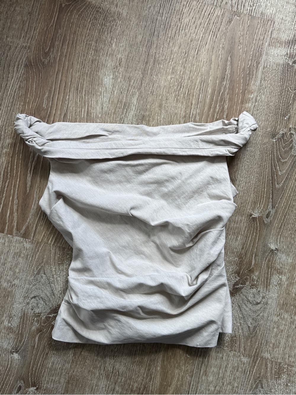 Mango Light Beige Off-Shoulder Tube Top